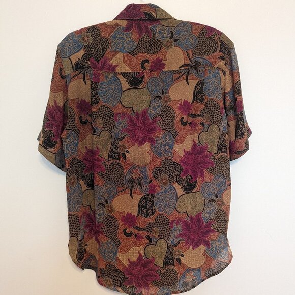 VINTAGE Alfred Dunner hearts and florals blouse EUC size 12 coastal grandma - Picture 4 of 9
